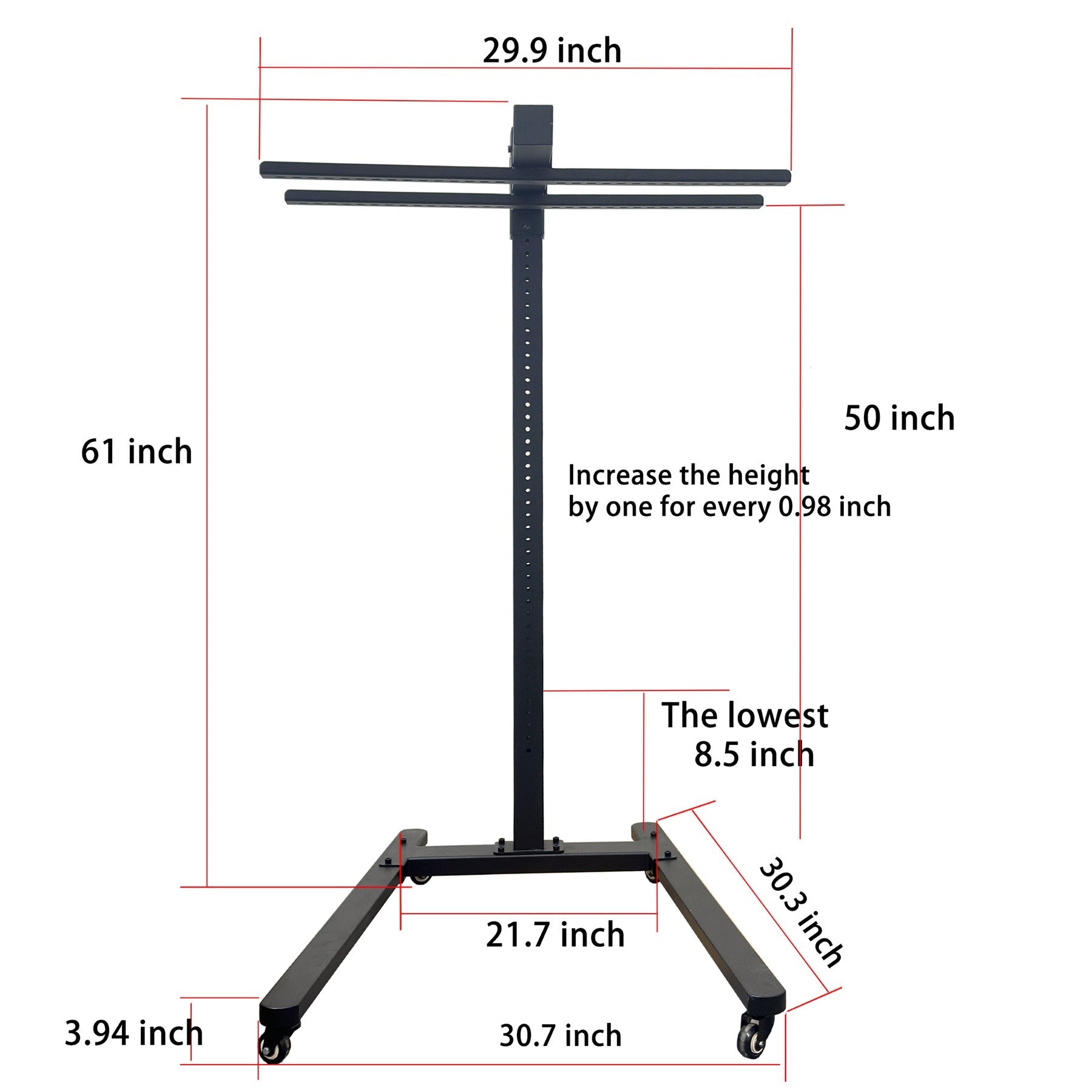 EXESAS Horizontal Rolling Stand for EXESAS Red Light Therapy Panels, Compatible only with EXESAS Panels. (Stand Only, Panel Sold Separately)